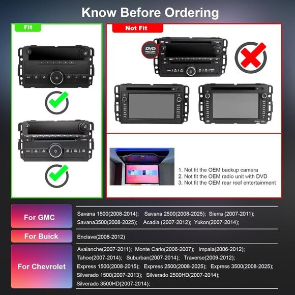 10.2" Android 13 Car Stereo for Chevy Silverado/Sierra/Yukon 2007‑2013 - Picture 5 of 6